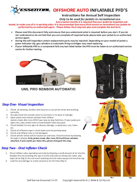 life jacket inspection checklist pdf